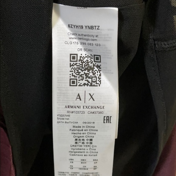 𝅺new Armani Exchange Burgundy Silk Lace Cami Top US XS - Picture 4 of 7